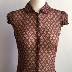 BANANA REPUBLIC PETITES CAP SLEEVE SIZE PXS BLOUSE